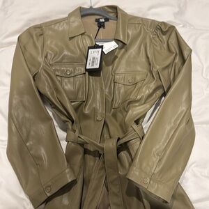PAIGE Faux Leather Dress
Brushed Olive Color
New with tags!